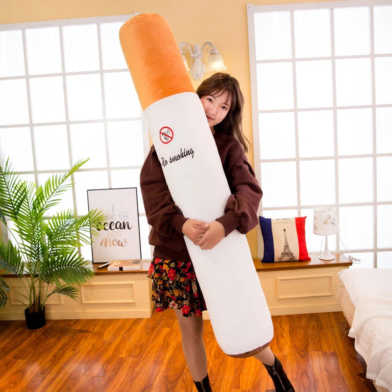 Puff No More – Oversized Plush Cigarette Pillow with Anti-Smoking Design