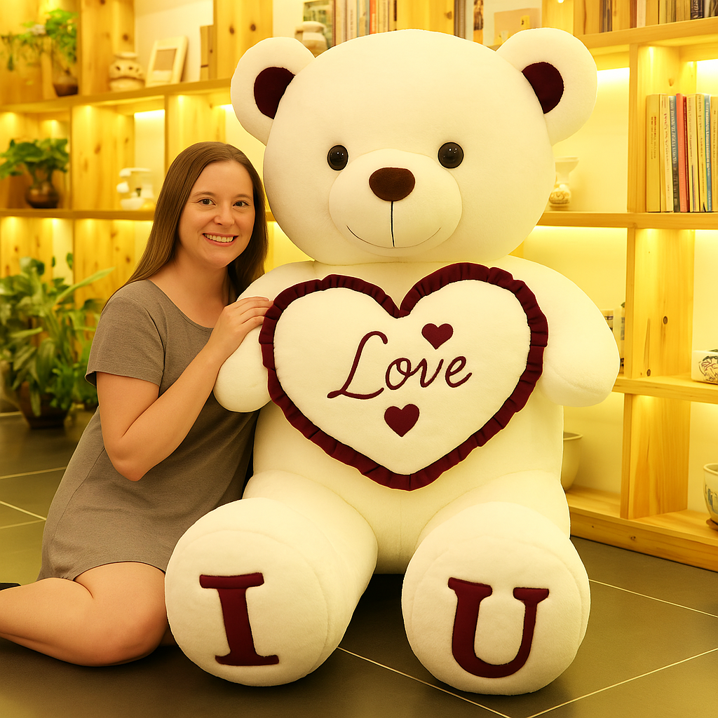 Velvet Love Bear – Giant Romantic Teddy in Wine Purple Theme