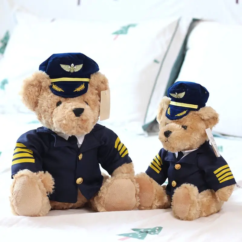 Captain Paws – Stuffed Pilot Bear Plush in Flight Uniform