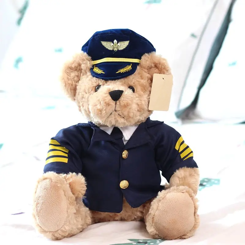 Captain Paws – Stuffed Pilot Bear Plush in Flight Uniform