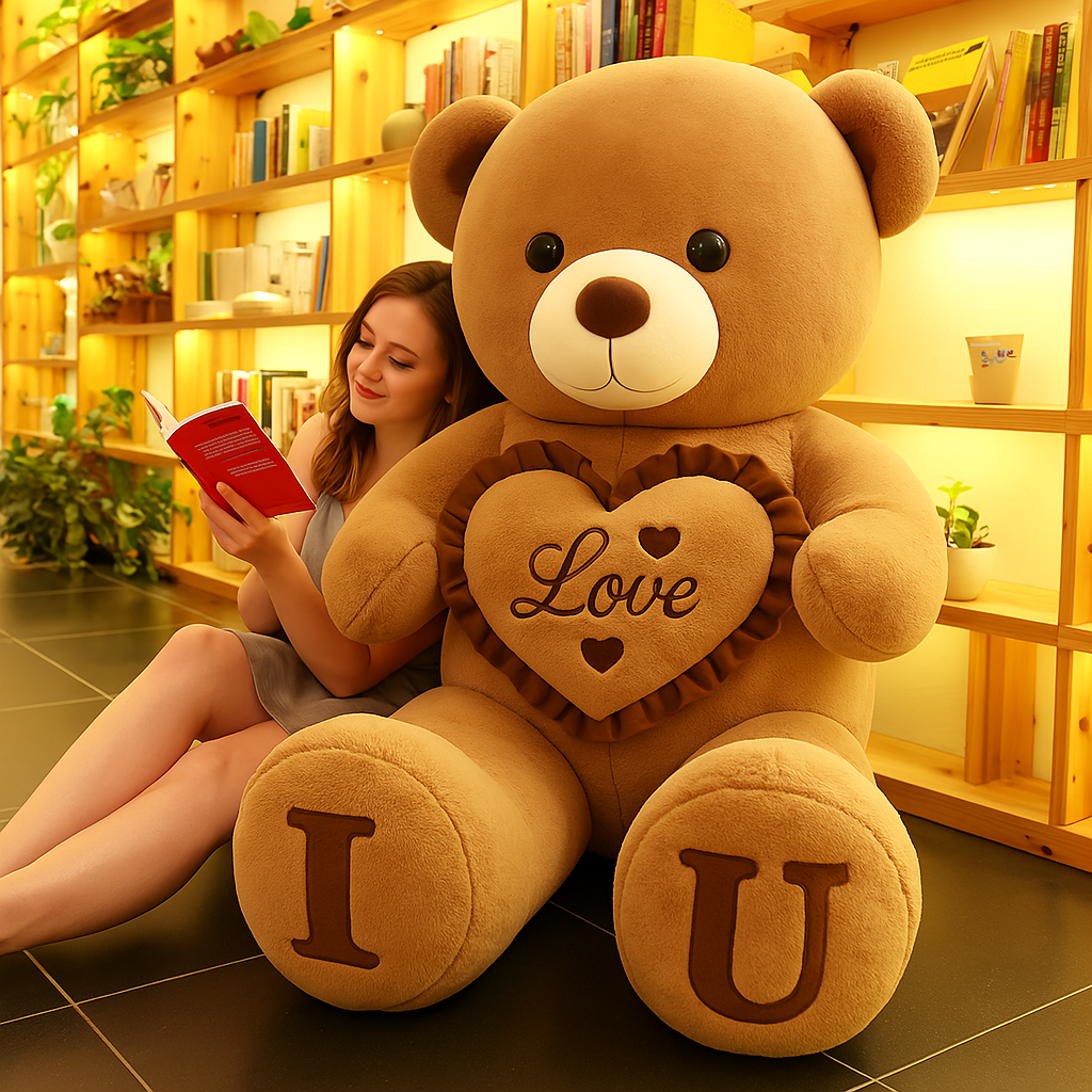 Cocoa Love Bear – Giant Brown Plush Teddy with Heart