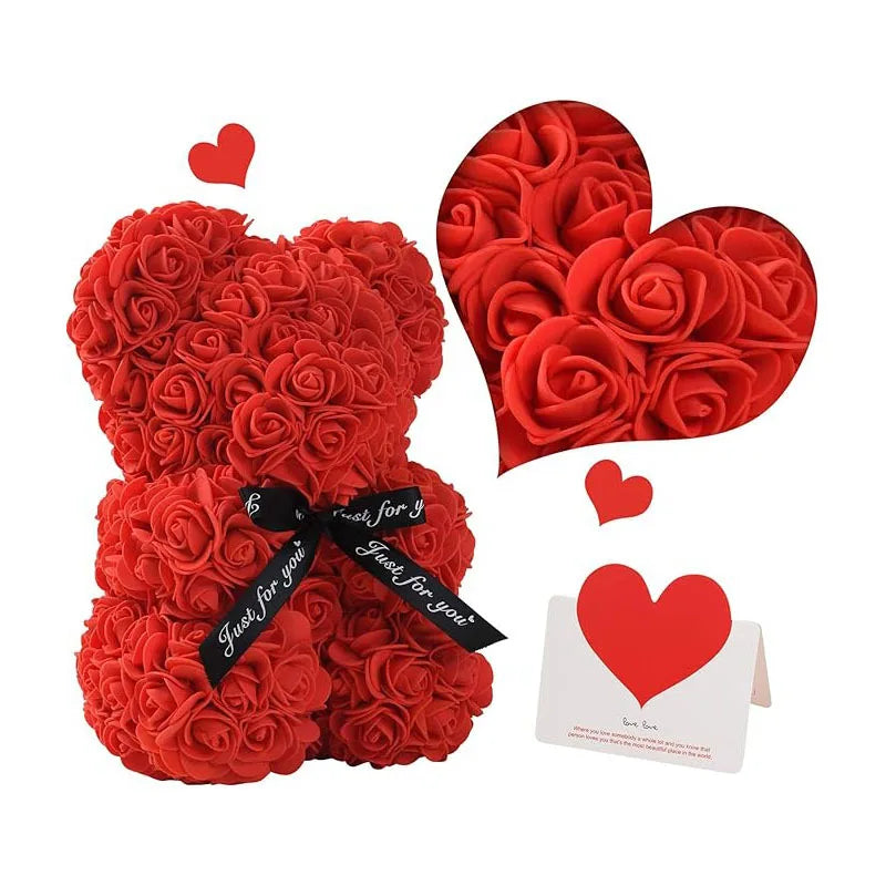 25cm Rose Bear – The Perfect Romantic Gift for Anniversaries, Birthdays & Valentine’s Day