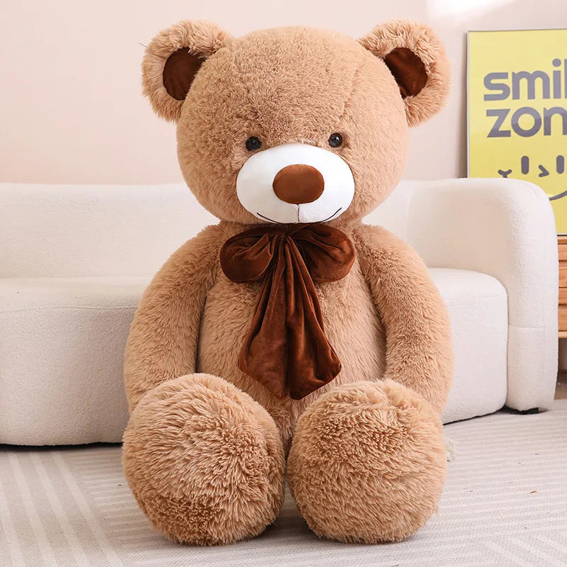 Theo the Bear – Jumbo Caramel Plush Teddy Bear with Chocolate Bow
