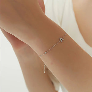 Silver Zircon Initial Bracelet – A Personalized Touch of Elegance