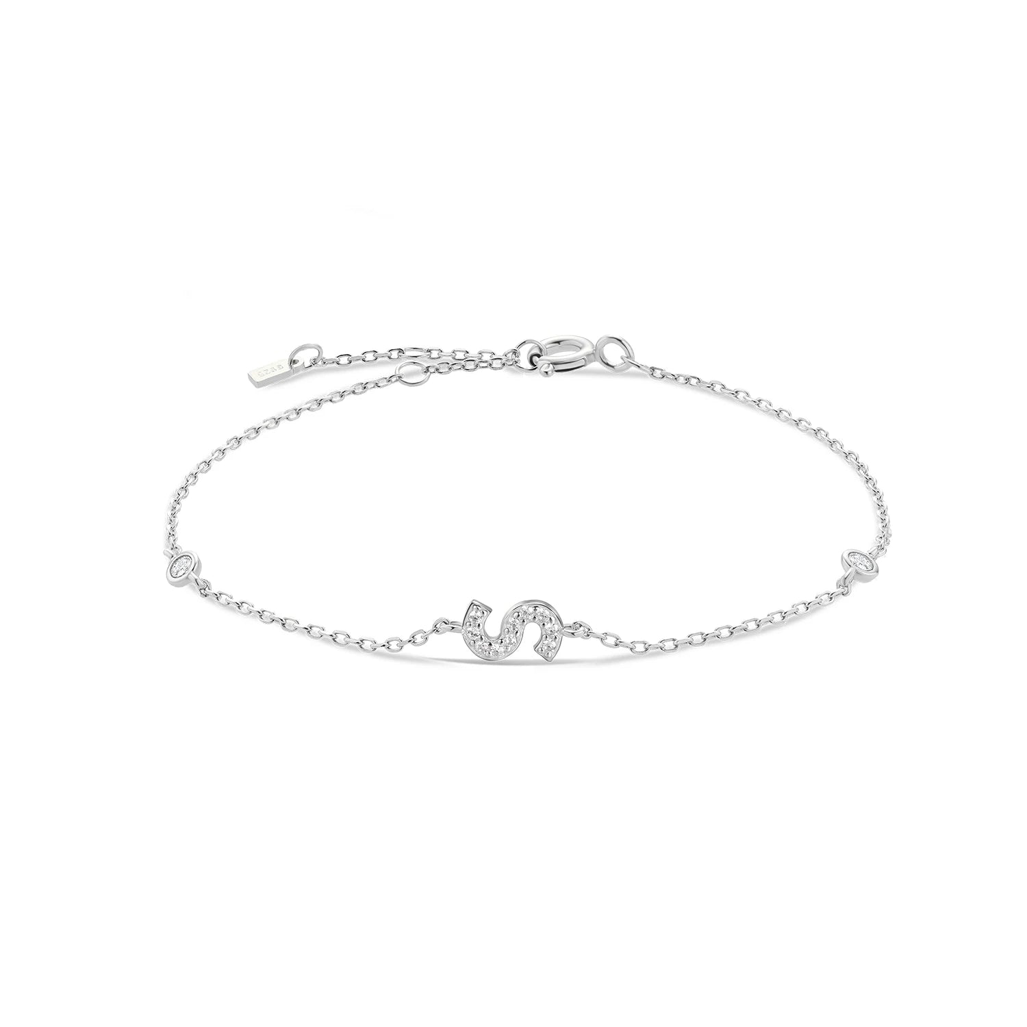 Silver Zircon Initial Bracelet – A Personalized Touch of Elegance