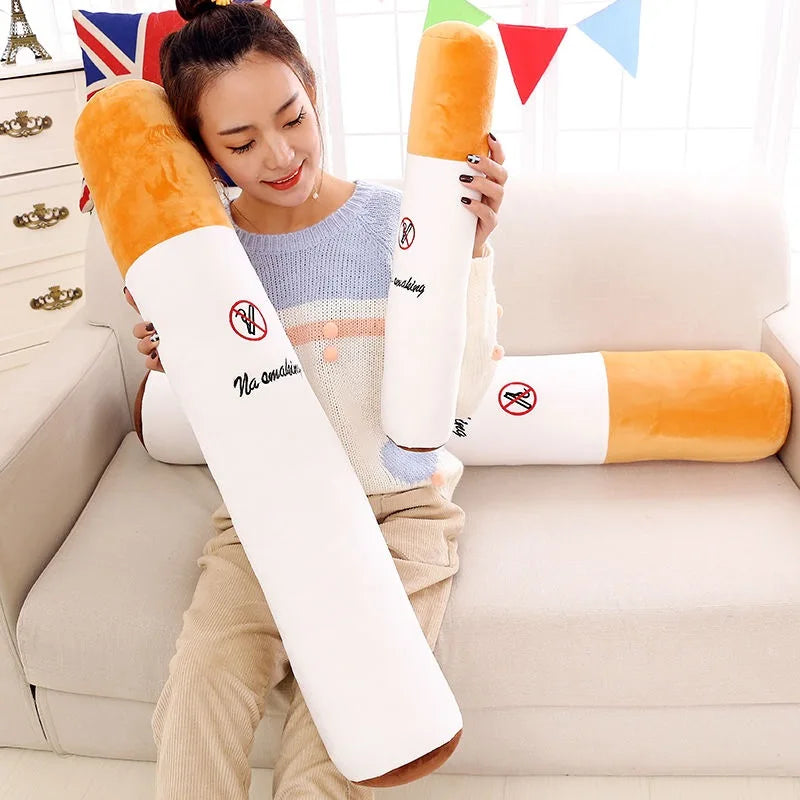 Puff No More – Oversized Plush Cigarette Pillow with Anti-Smoking Design