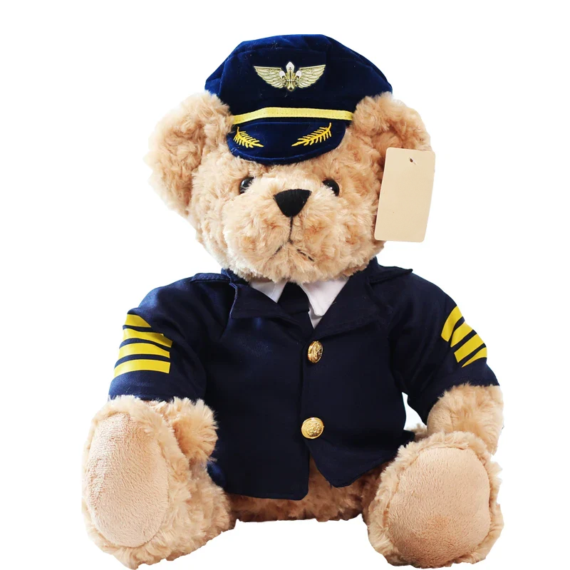 Captain Paws – Stuffed Pilot Bear Plush in Flight Uniform