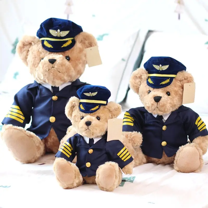 Captain Paws – Stuffed Pilot Bear Plush in Flight Uniform